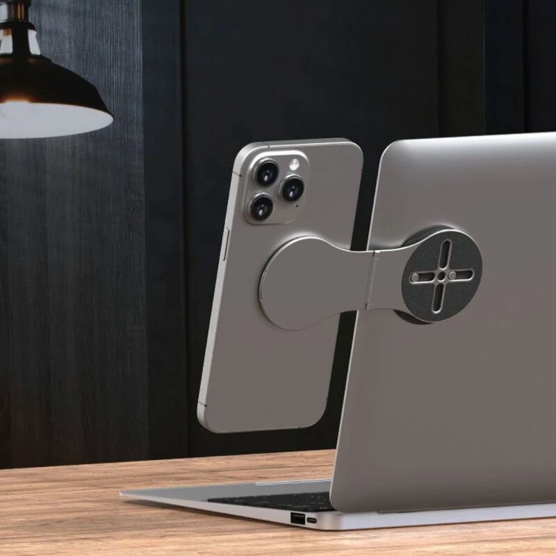 Mehrzweck-Telefonhalter, Aluminium-kompatible MagSafe-Halterung für Laptop, iPhone-Halterung für Tesla Model 3 Y-Automonitor
