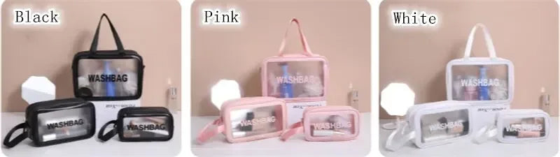 Wasserdichte tragbare Reise-Kulturtasche für Damen, transparent, Make-up-Aufbewahrungstasche, große Kapazität, Kosmetik-Organizer, Schönheitstasche für Damen