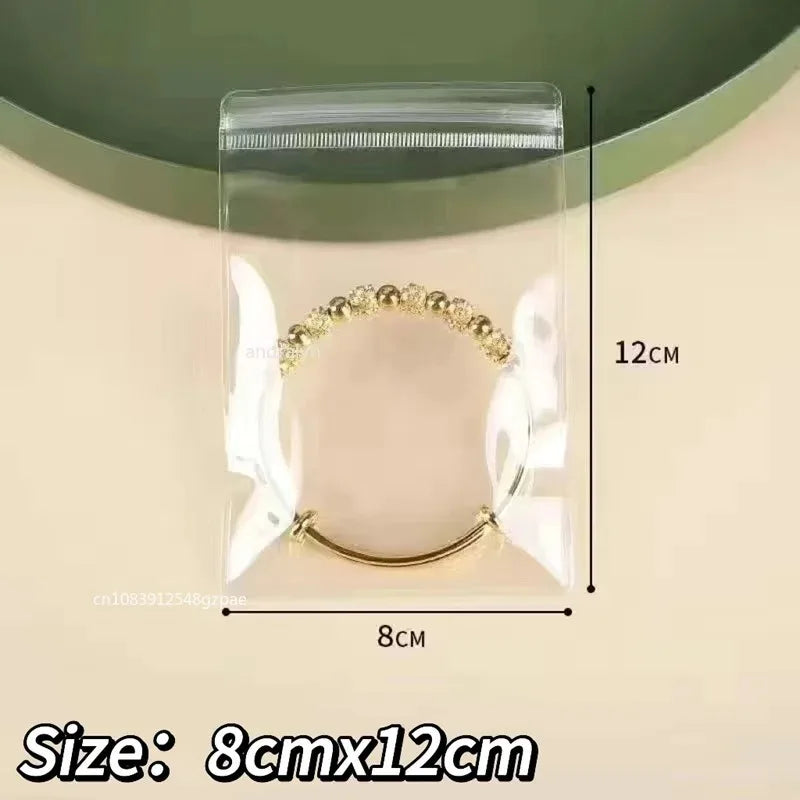 10/50/100 Stück selbstdichtende Zip-Lock-Beutel aus PVC für Schmuck, wiederverschließbar, dick, transparent, mit Druckverschluss, Aufbewahrungsbeutel für Geschenkverpackungen