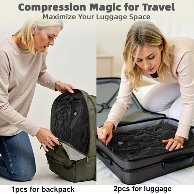 17L Vakuum-Kompressionsbeutel mit Luftpumpe, wiederverwendbare Aufbewahrungstasche für Kleidung, Reise-Kompressionsrucksack, Gepäcktasche