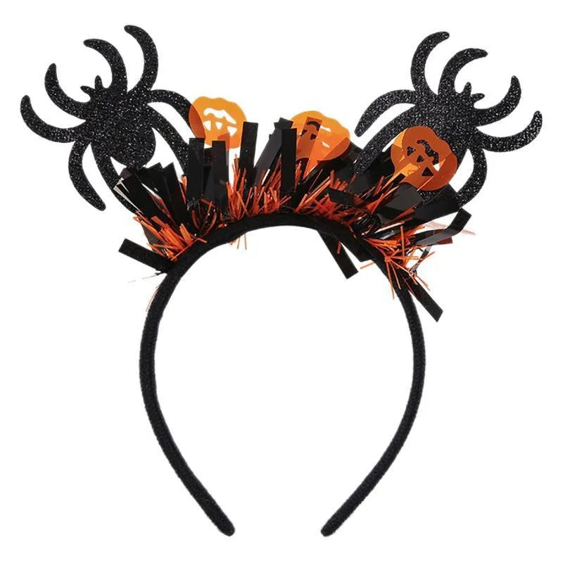 Neues Halloween-Haarband, dreidimensionales weißes Geisterschloss, elektronisches Licht emittierendes Haarband, Geisterkürbis-Haar-Zubehör