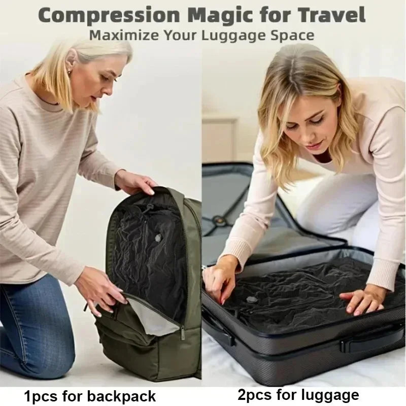 17L Vakuum-Kompressionsbeutel mit Luftpumpe, wiederverwendbare Aufbewahrungstasche für Kleidung, Reise-Kompressionsrucksack, Gepäcktasche