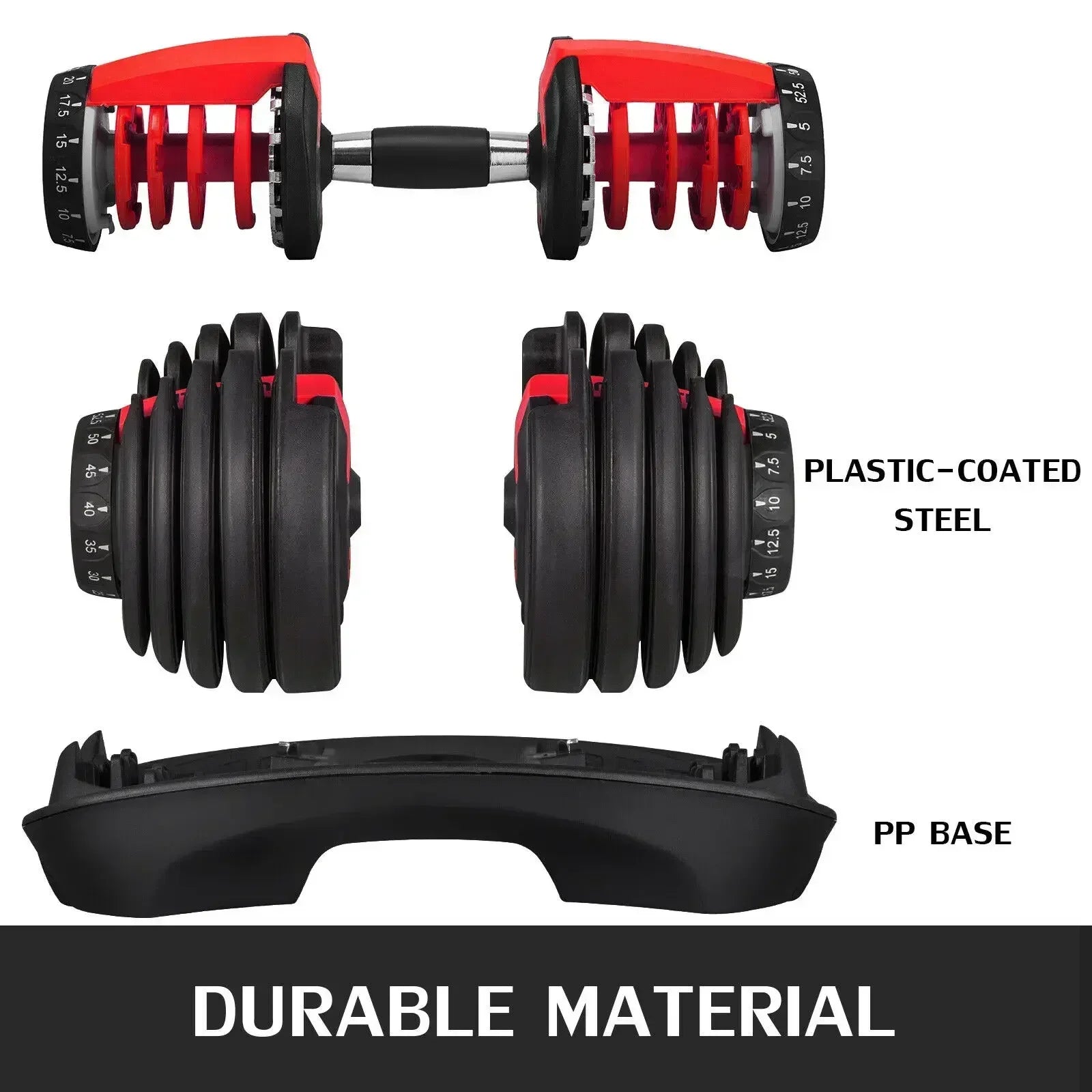 VEVOR 24KG Verstellbare Hantelsets, Hantelständer und Hantelgewicht