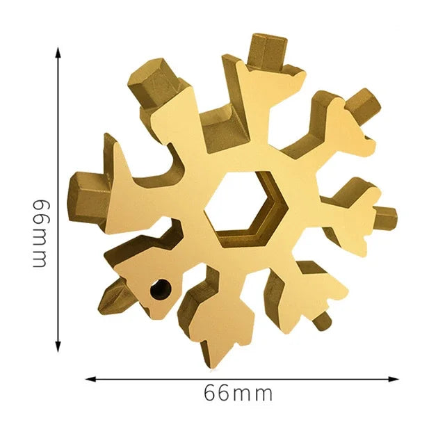 Multifunktionaler Schneeflockenschlüssel, Werkzeugstahl, achteckiger Sechskant, tragbar, 18-in-1-Mini-Universalschlüssel