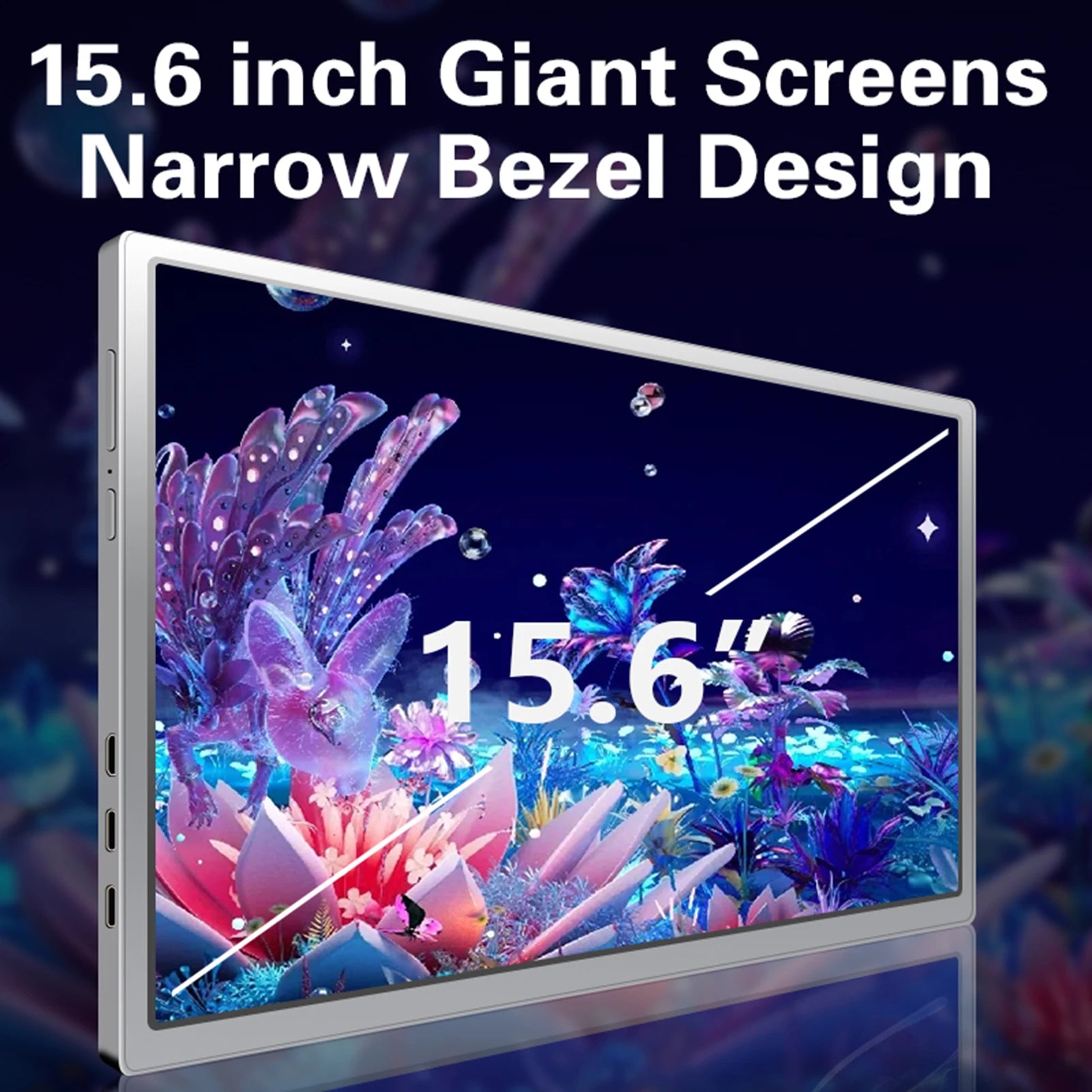 Tragbarer 15-Zoll-Dreifachbildschirm-Laptop-Erweiterungsbildschirm mit einer Auflösung von 1920 * 1080, einfache Installation für 15-17-Zoll-Laptops, Silv