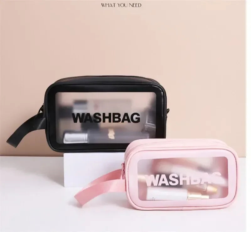 Wasserdichte tragbare Reise-Kulturtasche für Damen, transparent, Make-up-Aufbewahrungstasche, große Kapazität, Kosmetik-Organizer, Schönheitstasche für Damen