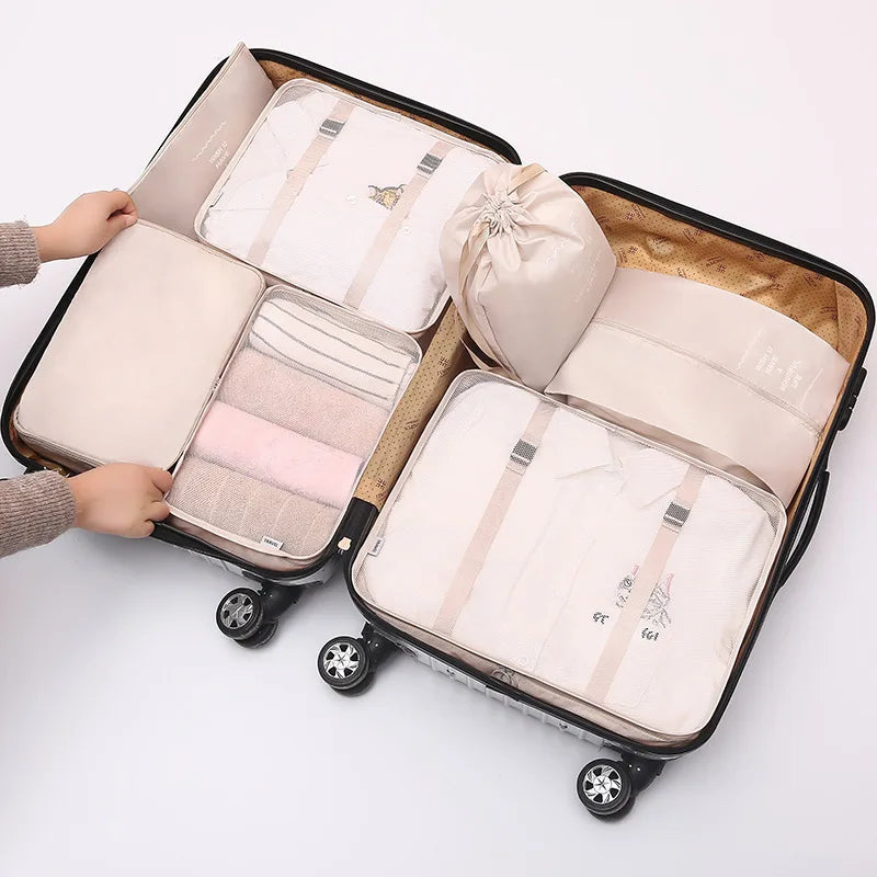 7 Teile/Satz Reise Tasche, Reise Gepäck Organizer Taschen, Kulturbeutel für Schuh/ Kleidung und Unterwäsche Sortierung Tasche