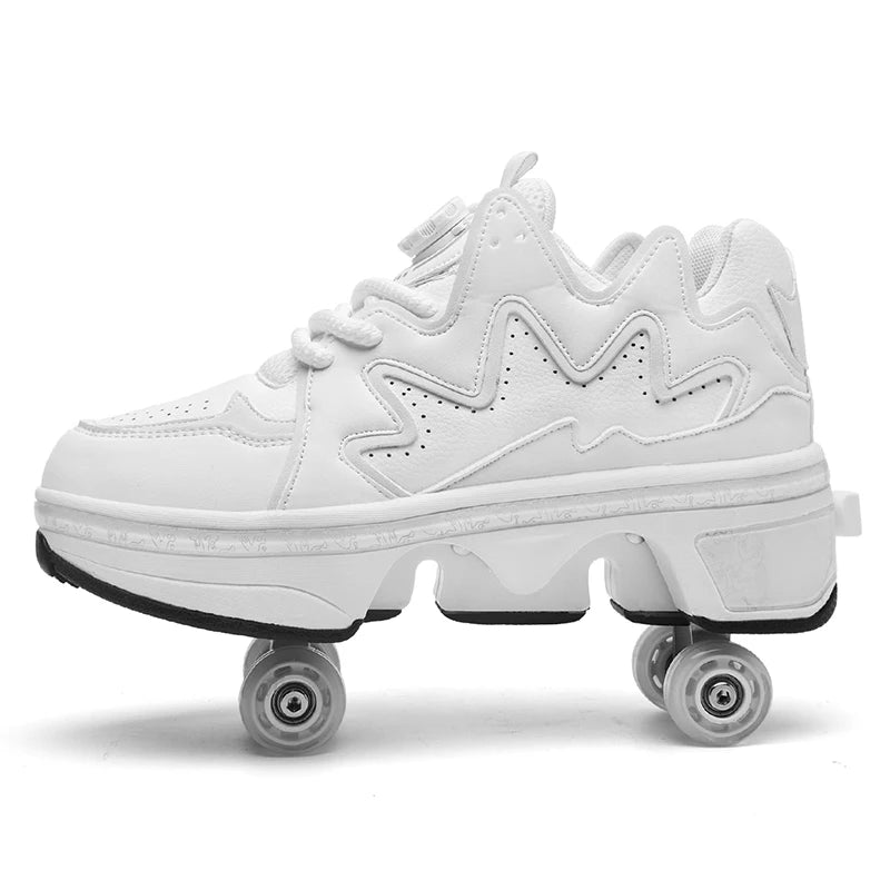 Kinder-Rollschuhe mit Allradbremsen, neue Leder-Rollerblades für Kinder