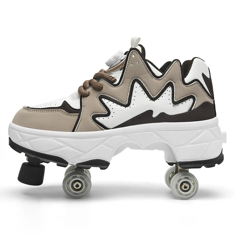 Kinder-Rollschuhe mit Allradbremsen, neue Leder-Rollerblades für Kinder
