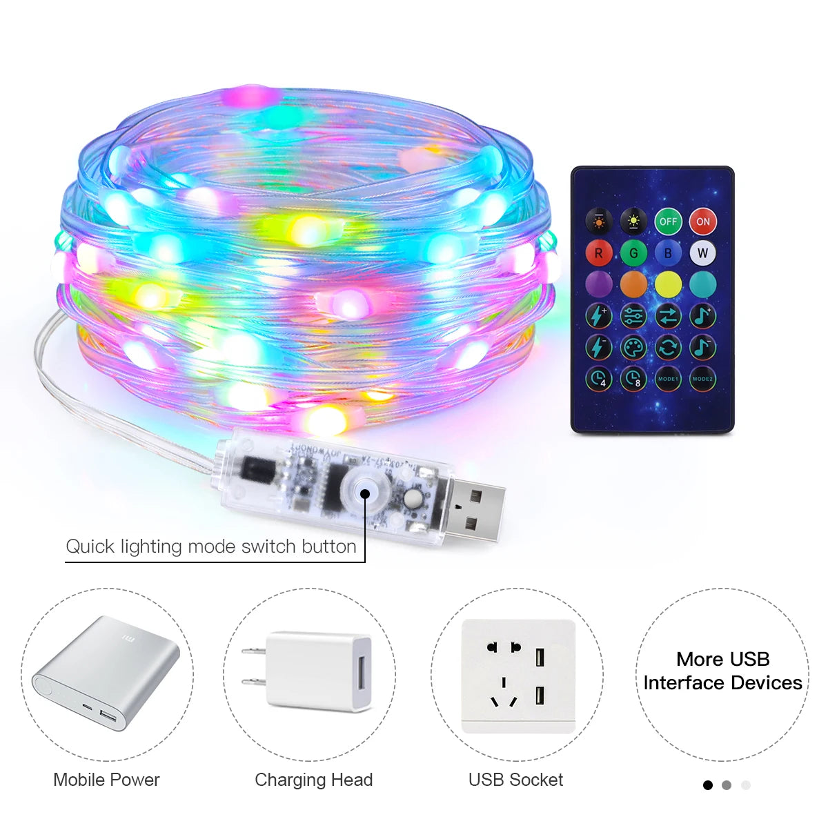 Drahtlose Bluetooth-APP-Steuerung Pixel USB-LED-Lichterkette