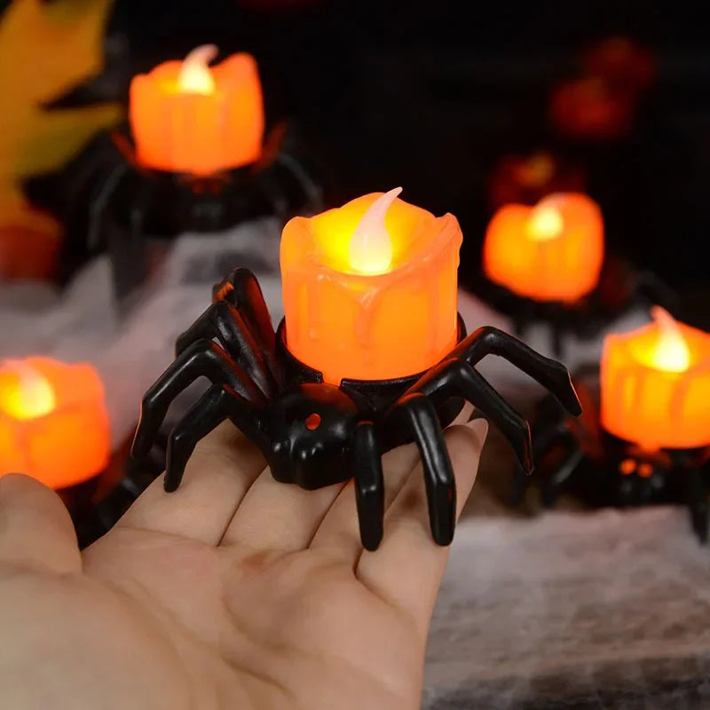 1 STÜCKE Halloween Dekorationen LED Kerze Licht, Kunststoff Spinne Kürbis Lampe, für Home Bar, Spukhaus Halloween Party Decor