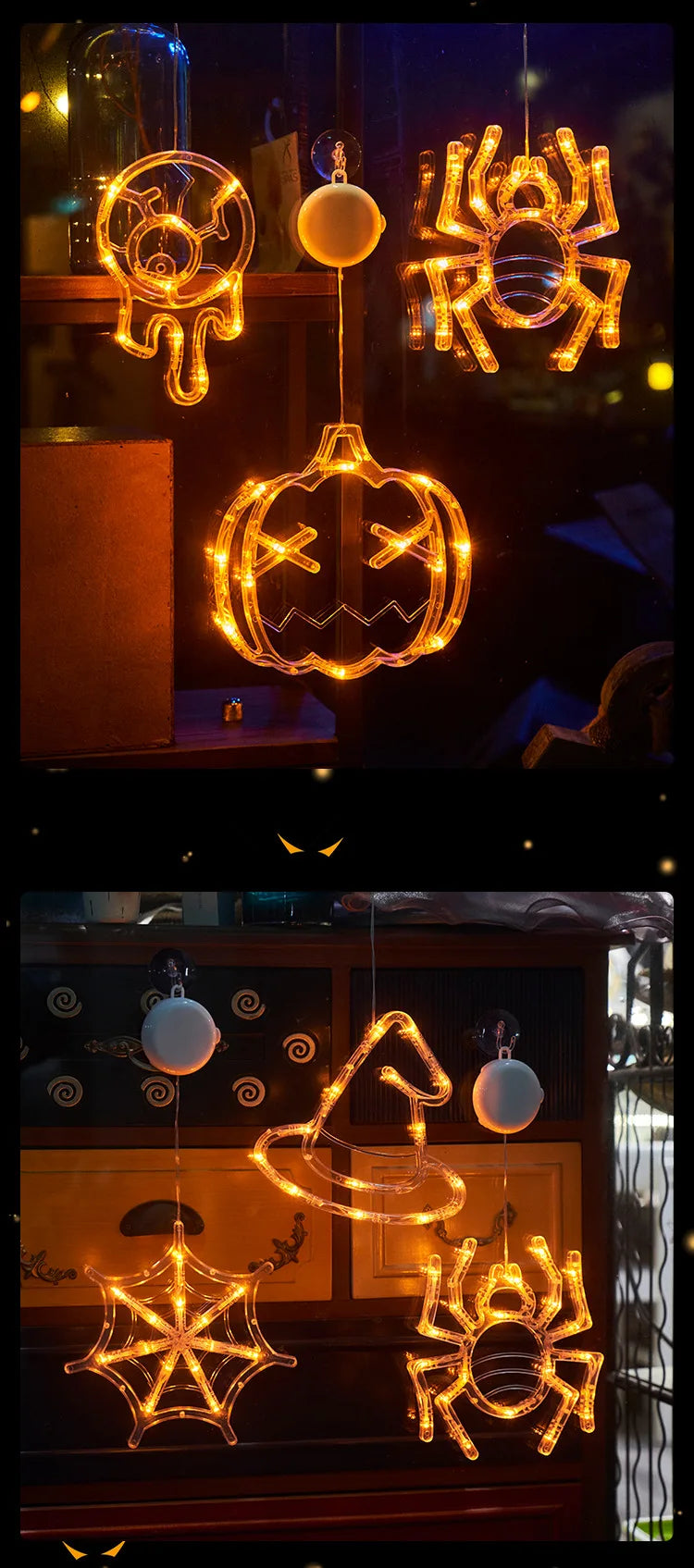 20 Stück Halloween-LED-Dekorationslichter für Atmosphäre, festliche Vorräte, Kürbislaternen und Requisiten