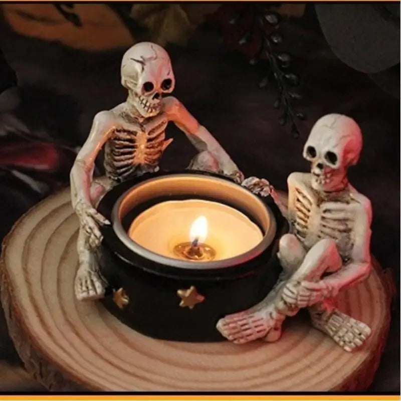 Halloween Totenkopf, Kerzenhalter, Retro Totenkopf Kerzenhalter, Teelampe Tasse, Home Halloween Party Dekoration, Halloween Desktop Decor