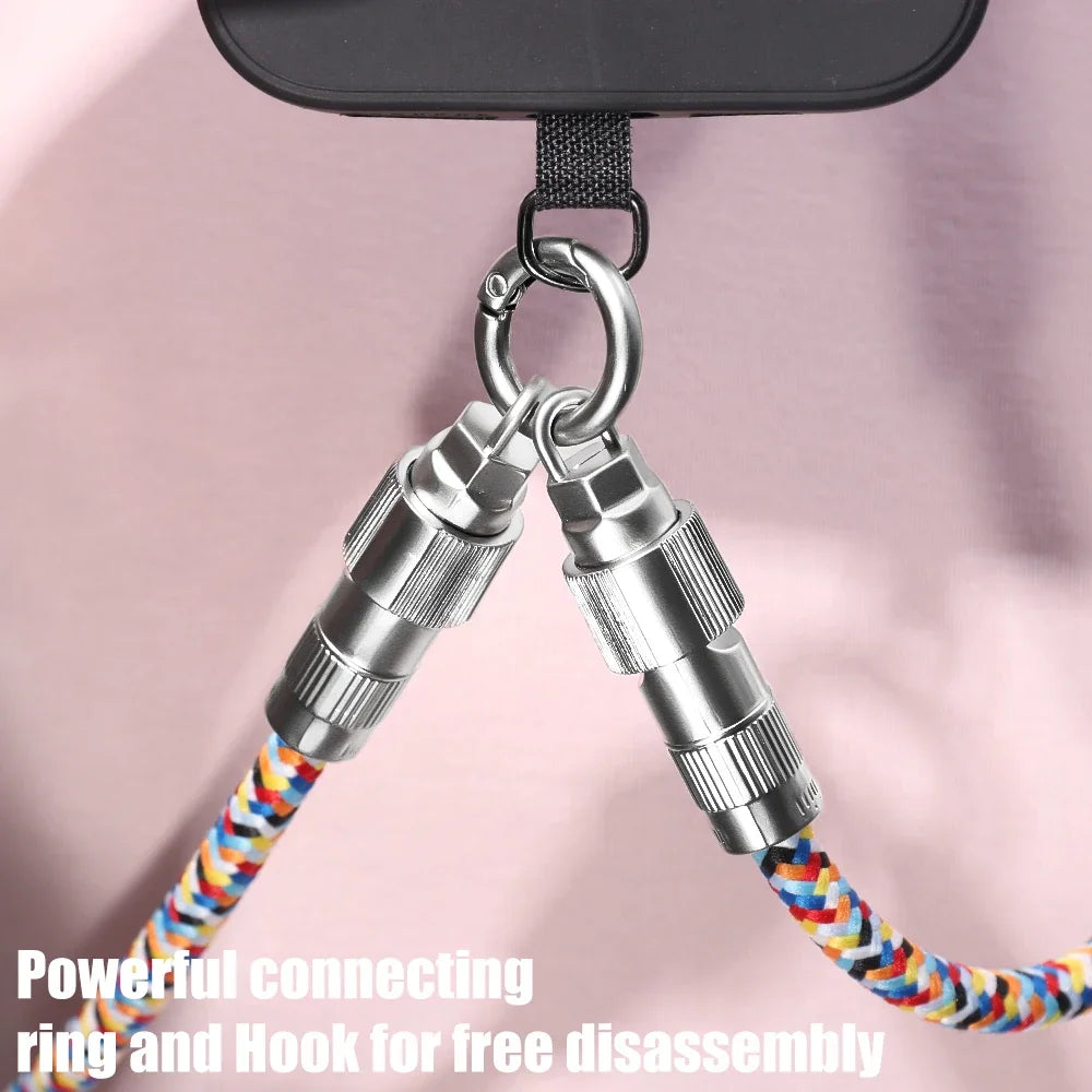 2-in-1-Handy-Lanyard und 60-W-Schnellladekabel Typ C, Dual-USB-C-Datenkabel, Crossbody-Halsseil-Armband für iPhone Mi