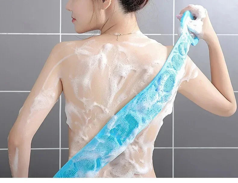 Silikon-Rückenwäscher für Duschbad, Körperbürste, Rückenwascher mit Griff für Männer und Frauen, Tiefenreinigung, Massage, Haut