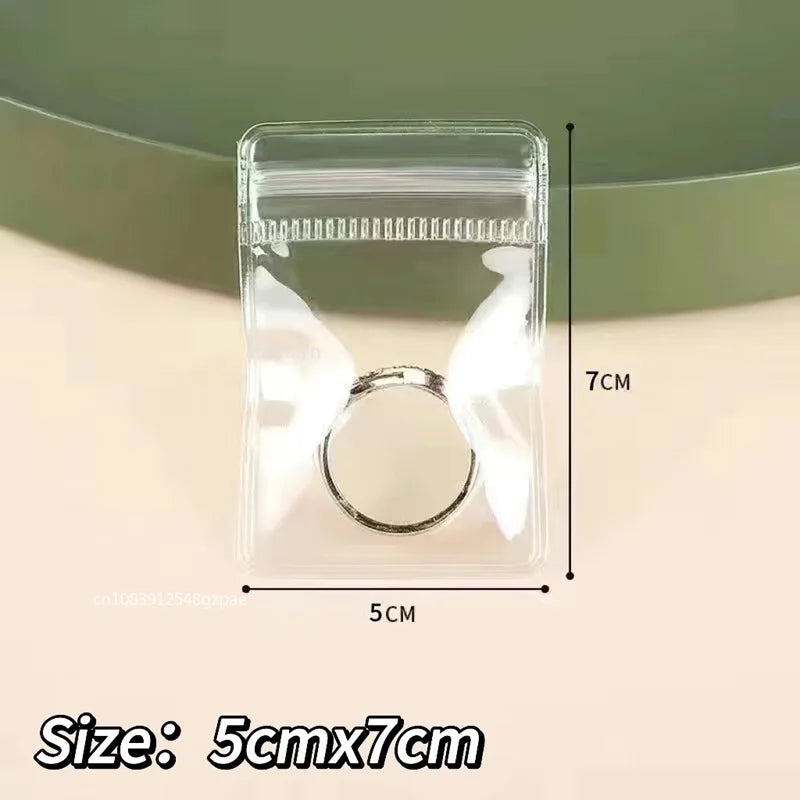 10/50/100 Stück selbstdichtende Zip-Lock-Beutel aus PVC für Schmuck, wiederverschließbar, dick, transparent, mit Druckverschluss, Aufbewahrungsbeutel für Geschenkverpackungen