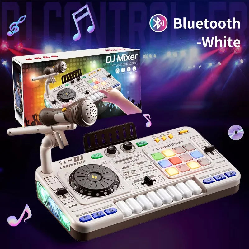DJ Mischspielzeug für Kinder, multifunktionale Bluetooth-DJ-Tastaturen, Plattenspieler-Controller, Kinder-Musikinstrument, Lernspielzeug