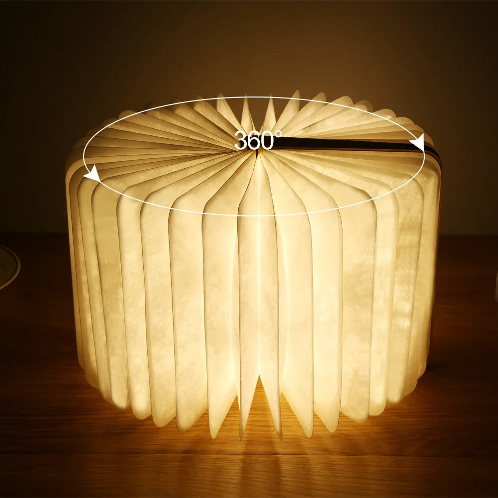 3D Holz Faltbare LED Buch Nachtlicht 3 / 5 Beleuchtung Farben 5V
