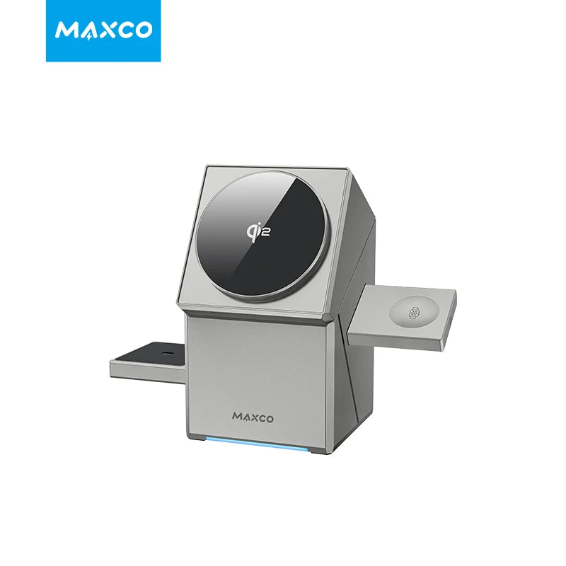 Qi2 3-in-1-Wireless-Ladegerät mit automatisch rotierendem Magic Cube Dock für iPhone 16/15/14 Pro Max, AirPods und IWatch-Schnellladung