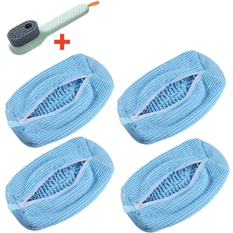 1/2/4-teiliger Schuhwaschbeutel mit flüssigem Schuhbürsten-Set