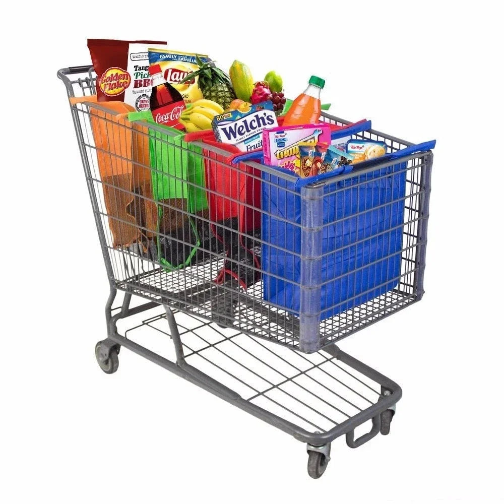4 teile/satz faltbare Wagen Trolley Supermarkt Einkaufstaschen wieder verwendbare umwelt freundliche Lebensmittel geschäft Handtasche Vlies Einkaufstasche