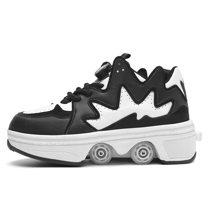 Kinder-Rollschuhe mit Allradbremsen, neue Leder-Rollerblades für Kinder