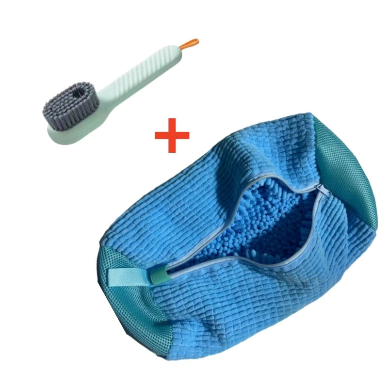 1/2/4-teiliger Schuhwaschbeutel mit flüssigem Schuhbürsten-Set