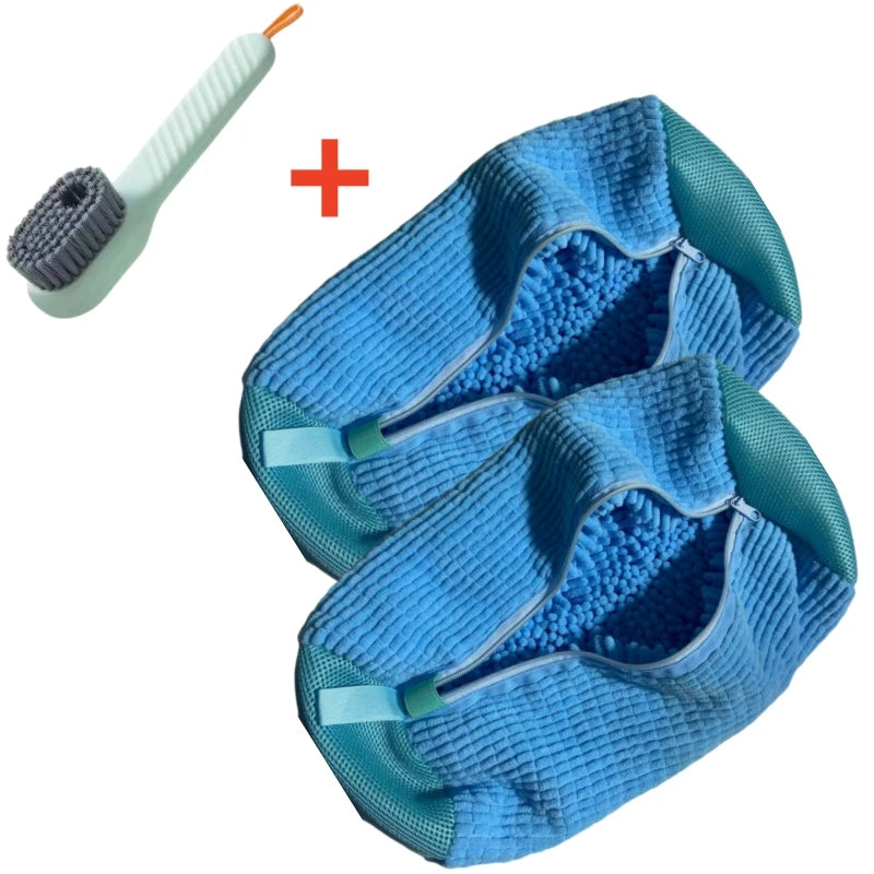 1/2/4-teiliger Schuhwaschbeutel mit flüssigem Schuhbürsten-Set