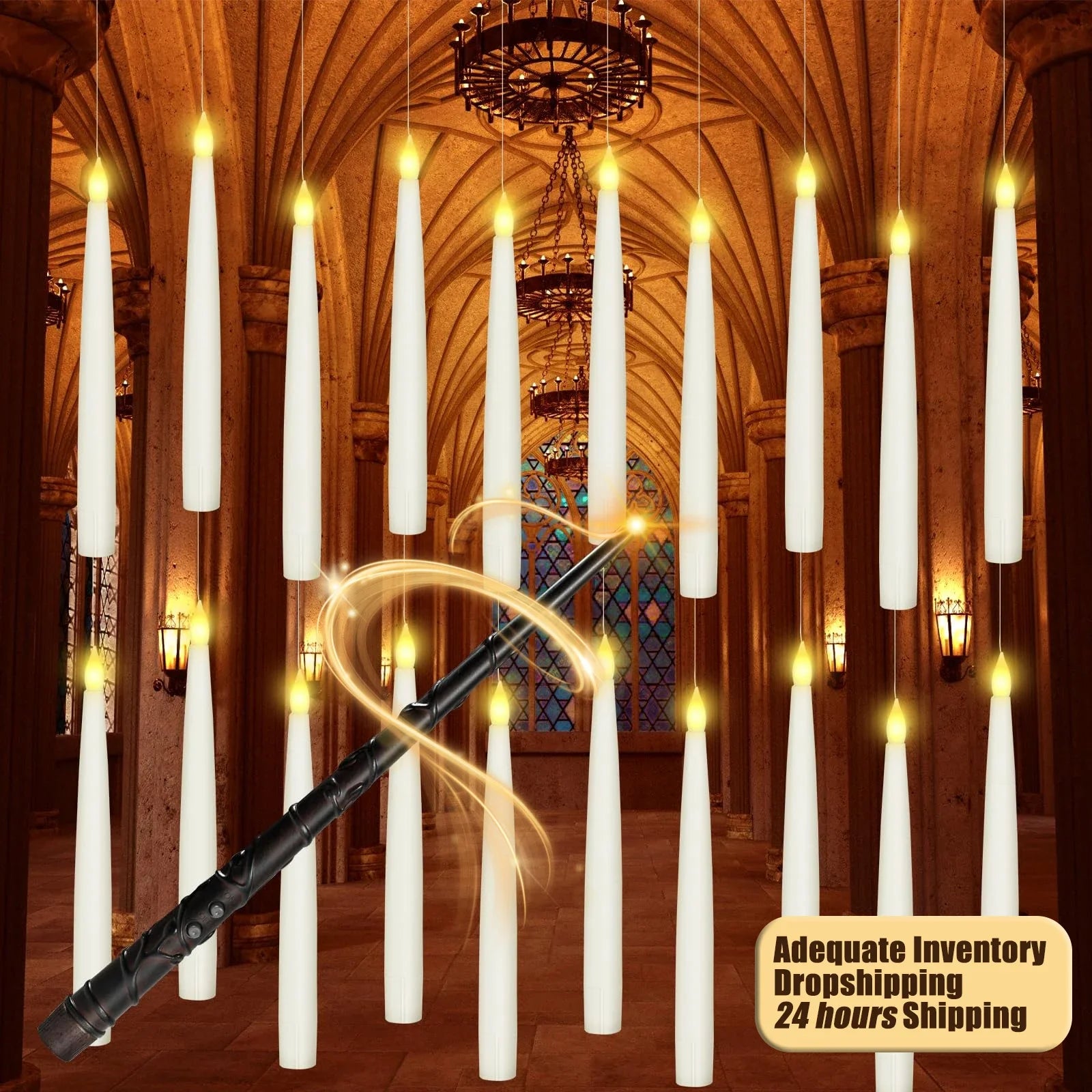 10–200 Stück schwimmende Kerzen mit Zauberstab, flackerndes warmes Licht, LED-flammenlose Kerzen, Stabkerzen für Weihnachten/Hochzeit/Party