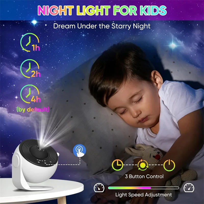 LED-Nachtlicht, Galaxie-Projektor, Sternenhimmel-Projektor, 360 ° drehbar, Planetarium, Nachtlampe für Zimmer, dekoratives Kindergeschenk