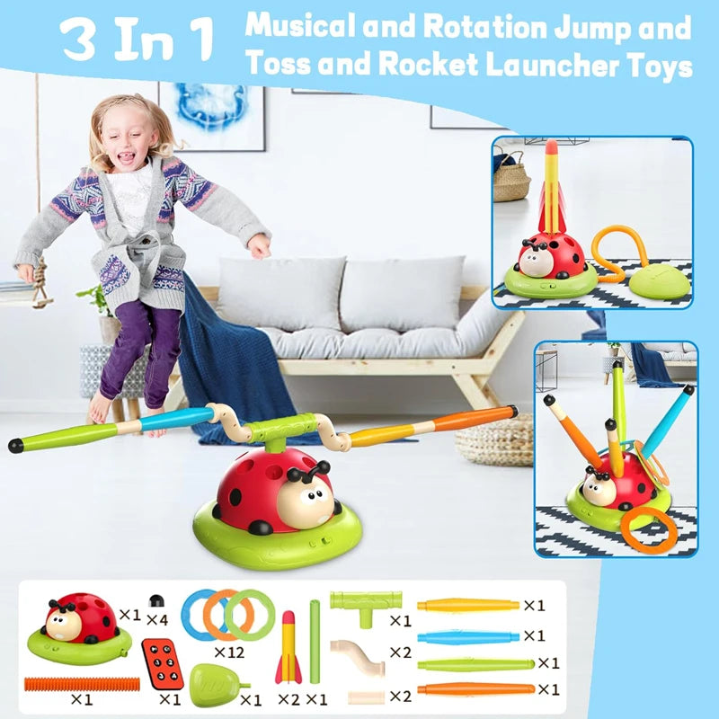 4 Arten Marienkäfer, Multifunktions-Trainingsgerät, Ferrule Jump Rocket Launcher, Spielzeug, Sport Unterhaltung, Spiel Outdoor Educational