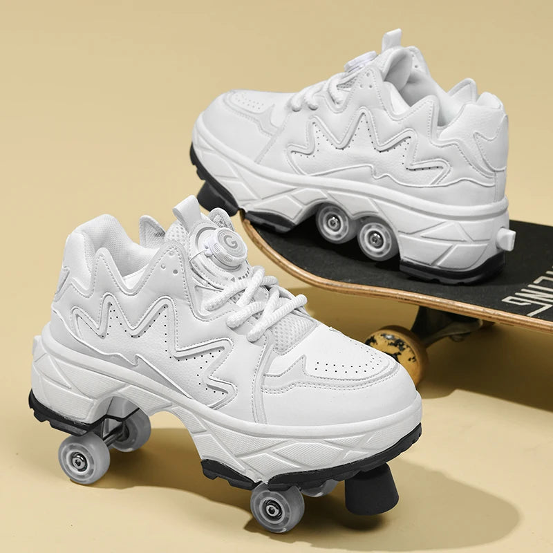 Kinder-Rollschuhe mit Allradbremsen, neue Leder-Rollerblades für Kinder