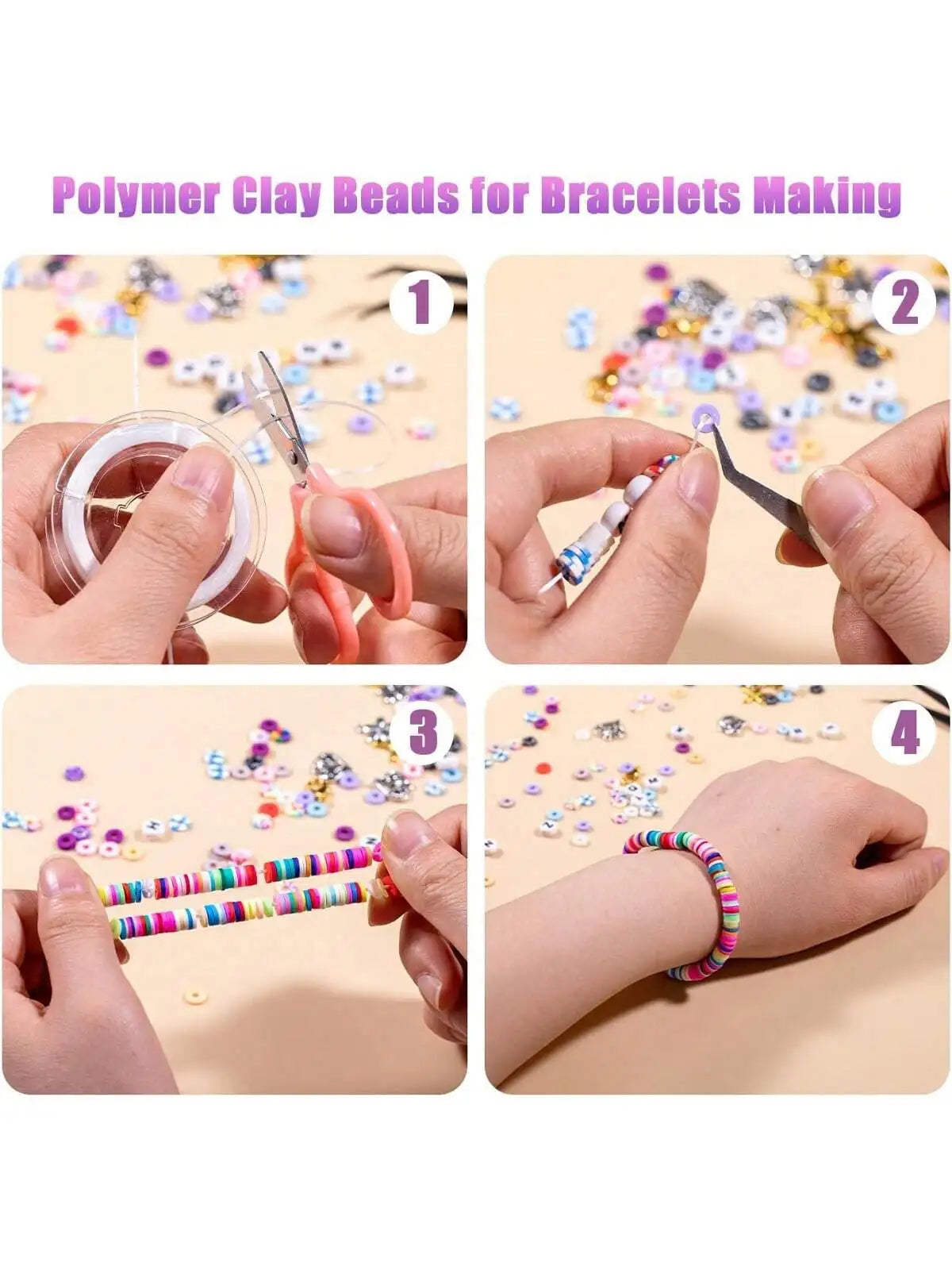 Perlenbespannungsmaschine, Spinner für Armbänder, Geschenk für Mädchen, Ton für elektrisch, mit Nadel- und Fadenarmbändern, Halsketten