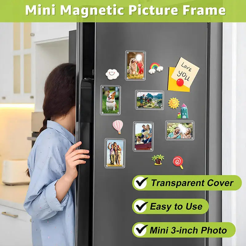 1/3/4 Zoll Acryl-Fotorahmen, Acryl-Kühlschrank-Bilderrahmen, Mehrzweck-Bilderrahmen für Haushaltsdekorationshalter