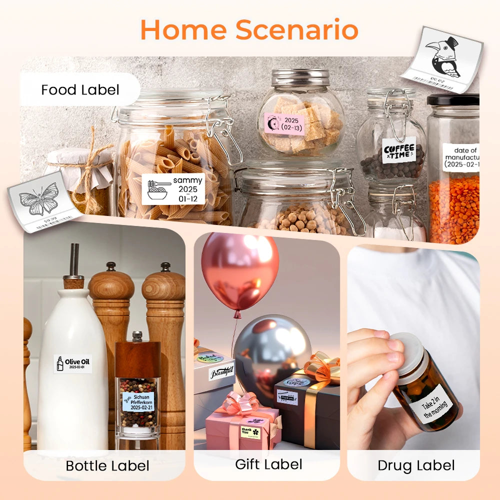 Imprimante d'étiquettes thermique Phomemo M220 75 mm pour codes-barres, adresses, courriers, dossiers, étiquettes pour téléphones et PC