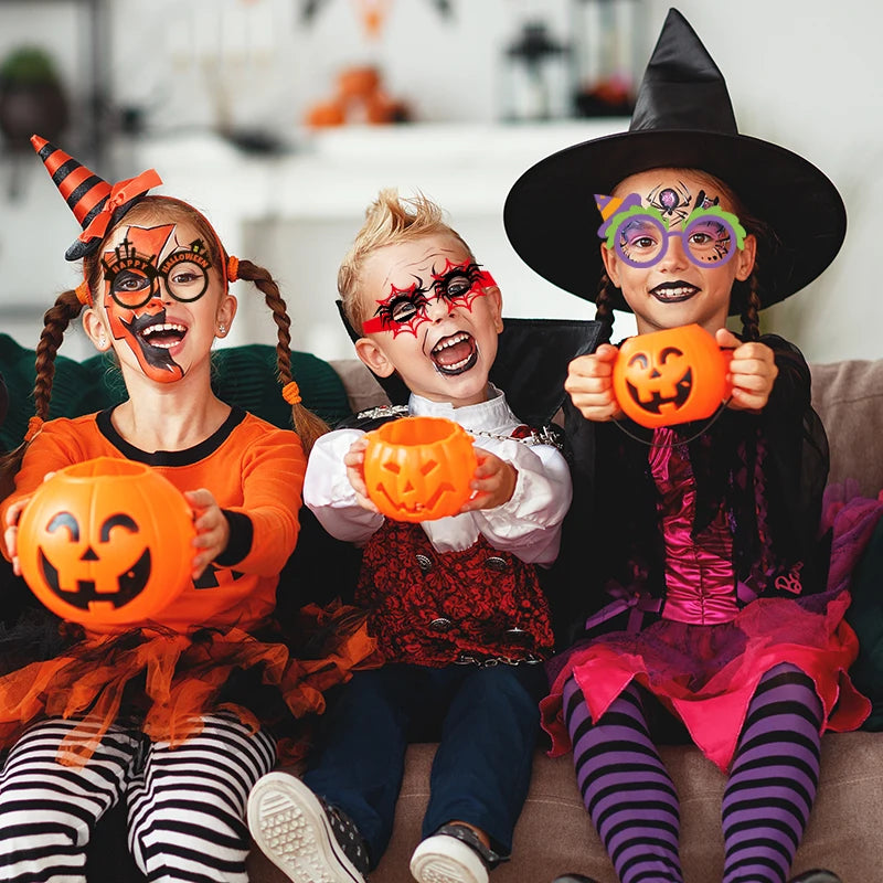 6/12 Stück Halloween-Thema-Party-Papiergläser, Kürbis,-Spinne-Fledermaus-Gläser, Cosplay-Foto-Requisiten, Halloween-Party-Dekoration