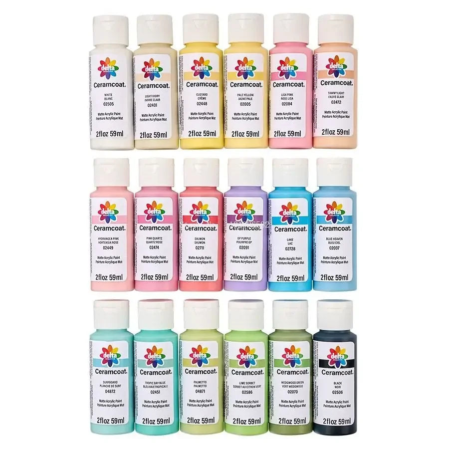 59 ml 16/18 Farben/Set, mattes Acrylpigment auf Wasserbasis, DIY, kreative Modellierung, Aromatherapie, Gips-/Tonarbeiten, Farbfarbe