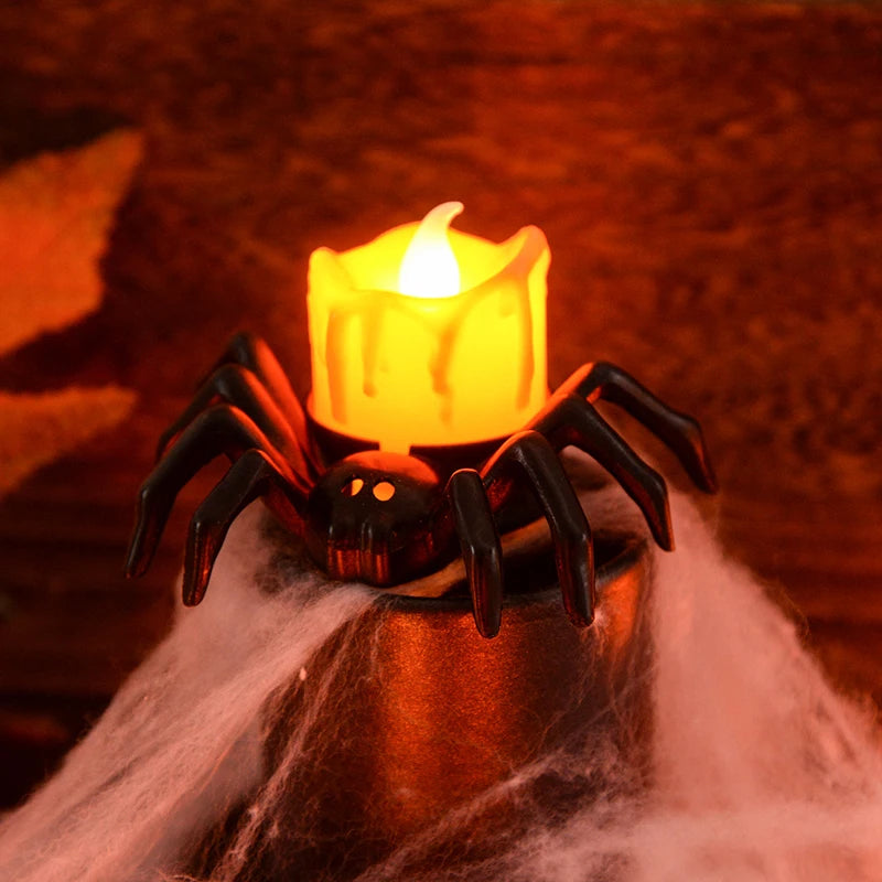 1 STÜCKE Halloween Dekorationen LED Kerze Licht, Kunststoff Spinne Kürbis Lampe, für Home Bar, Spukhaus Halloween Party Decor