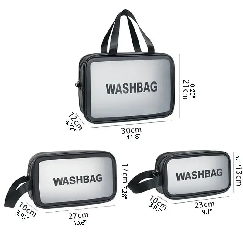 Wasserdichte tragbare Reise-Kulturtasche für Damen, transparent, Make-up-Aufbewahrungstasche, große Kapazität, Kosmetik-Organizer, Schönheitstasche für Damen