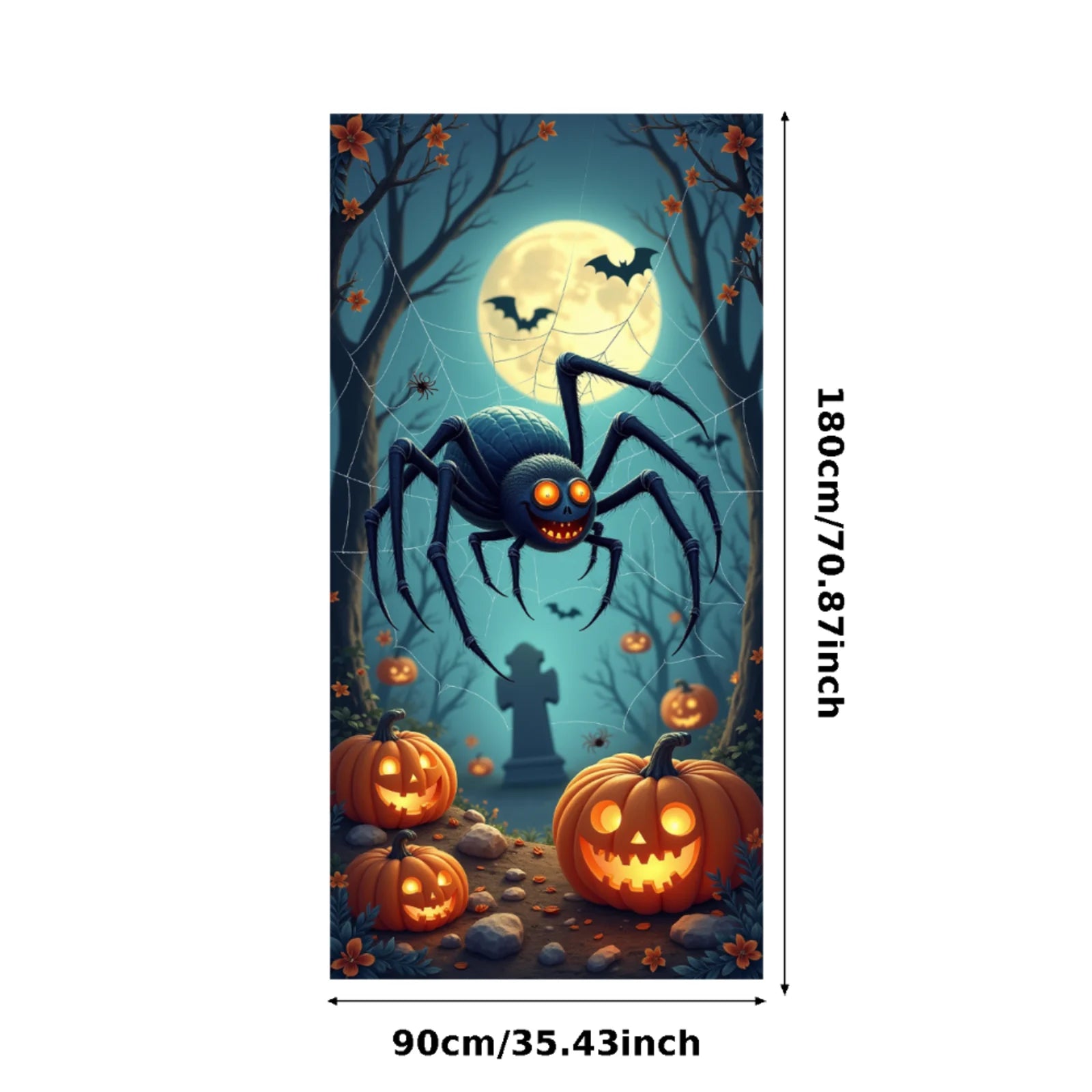Event-Banner, bunter Druck, Kürbis-Laternen-Banner, Kürbis-Banner, Halloween-Party, Feiertagsfeier, gruselige Tür-Banner-Abdeckung
