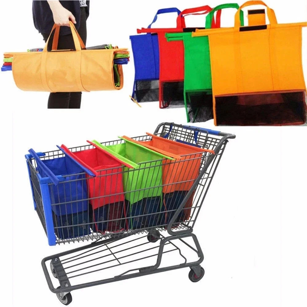 4 teile/satz faltbare Wagen Trolley Supermarkt Einkaufstaschen wieder verwendbare umwelt freundliche Lebensmittel geschäft Handtasche Vlies Einkaufstasche