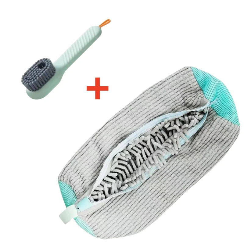 1/2/4-teiliger Schuhwaschbeutel mit flüssigem Schuhbürsten-Set