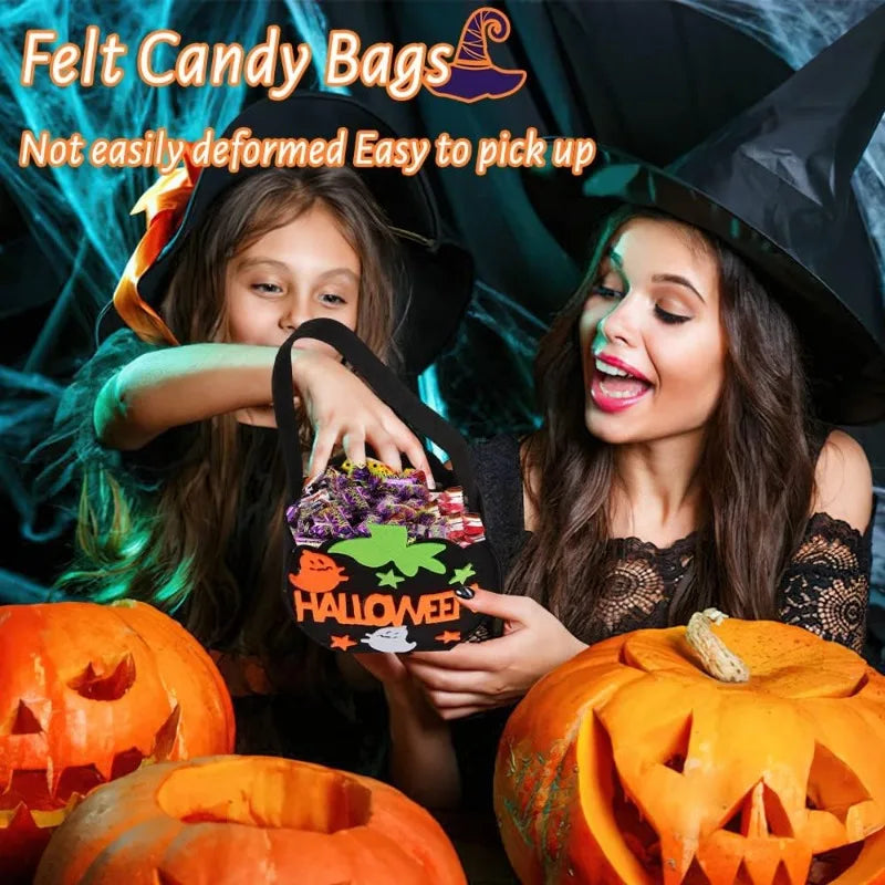 Halloween-Süßigkeitsbeutel, 2 Stück Halloween Süßigkeiten Tasche, Halloween Kürbis Tasche,