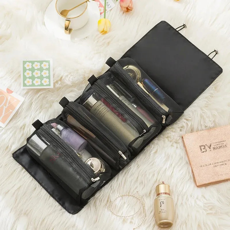 Abnehmbare Kosmetiktasche, tragbar, große Kapazität, 4-in-1-Make-up-Taschen, tragbar, faltbar, Reise-Kosmetik-Aufbewahrungs-Kulturtasche