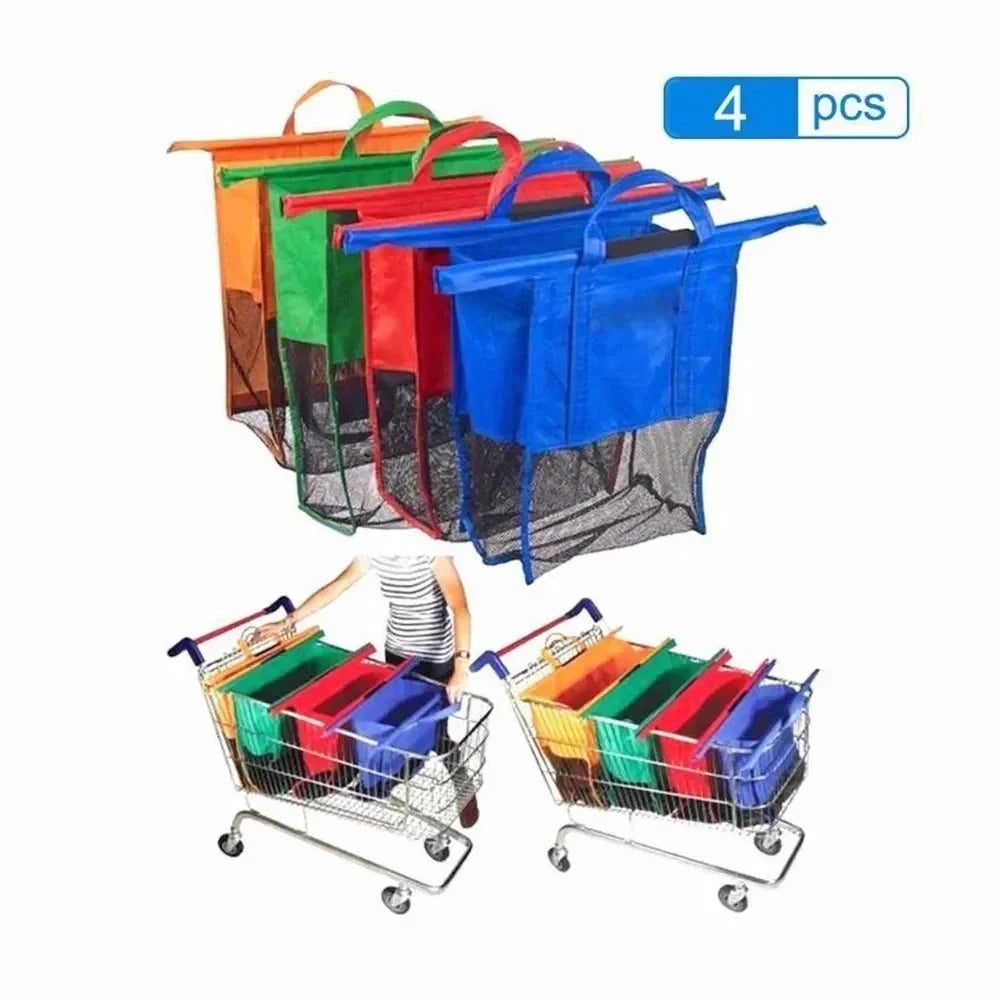 4 teile/satz faltbare Wagen Trolley Supermarkt Einkaufstaschen wieder verwendbare umwelt freundliche Lebensmittel geschäft Handtasche Vlies Einkaufstasche