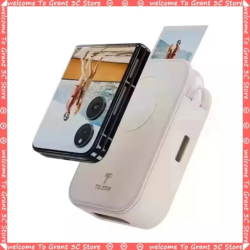 TELESIN LIENE Mini-Fotodrucker Zink, tintenfrei, 300 dpi, kabellos, Bluetooth, tragbarer Foto-Waschautomat mit APP für selbstgemachte Bilder und Geschenke