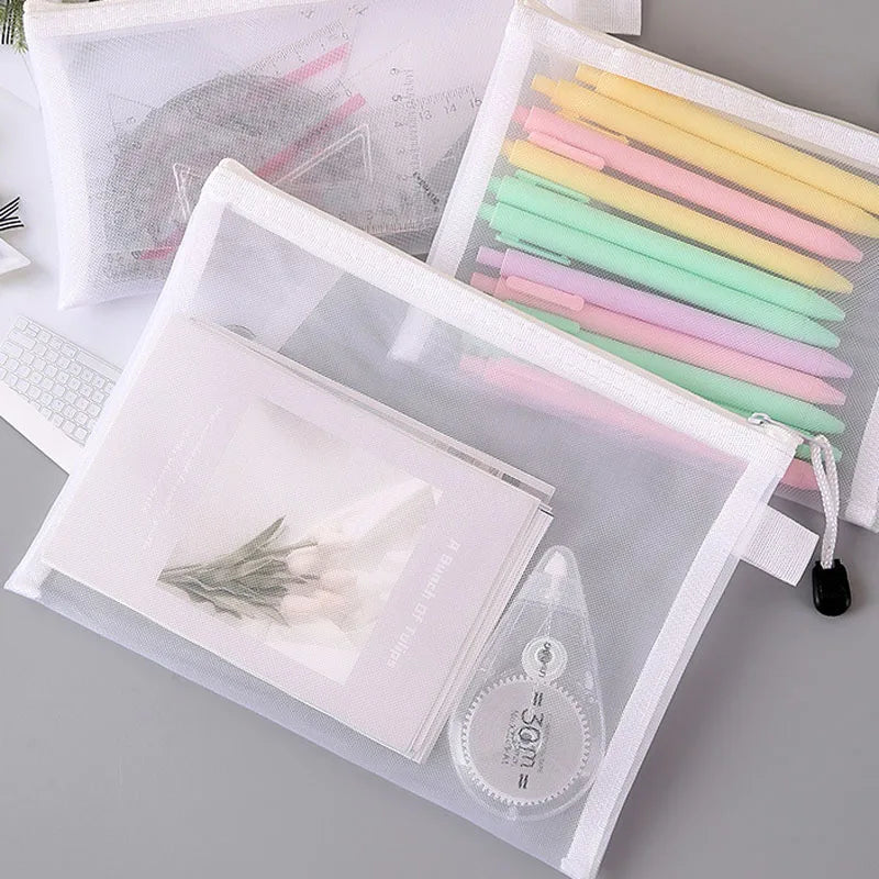 Mesh Zipper- File Bag, Spielzeug Aufbewahrungstasche, Baustein/ Puzzle Unterverpackung Tasche, Kinder Reißverschluss transparent Finishing Aufbewahrungsbox
