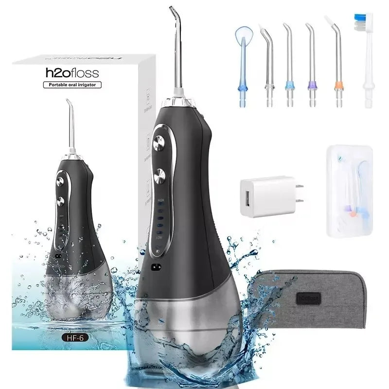 H2ofloss Wasser flosser Mundspülung, HF-6 tragbare elektrische zahn ärztliche schnur lose orale 5 Düsens pitzen für die Zahn reinigung Gesundheits versorgung