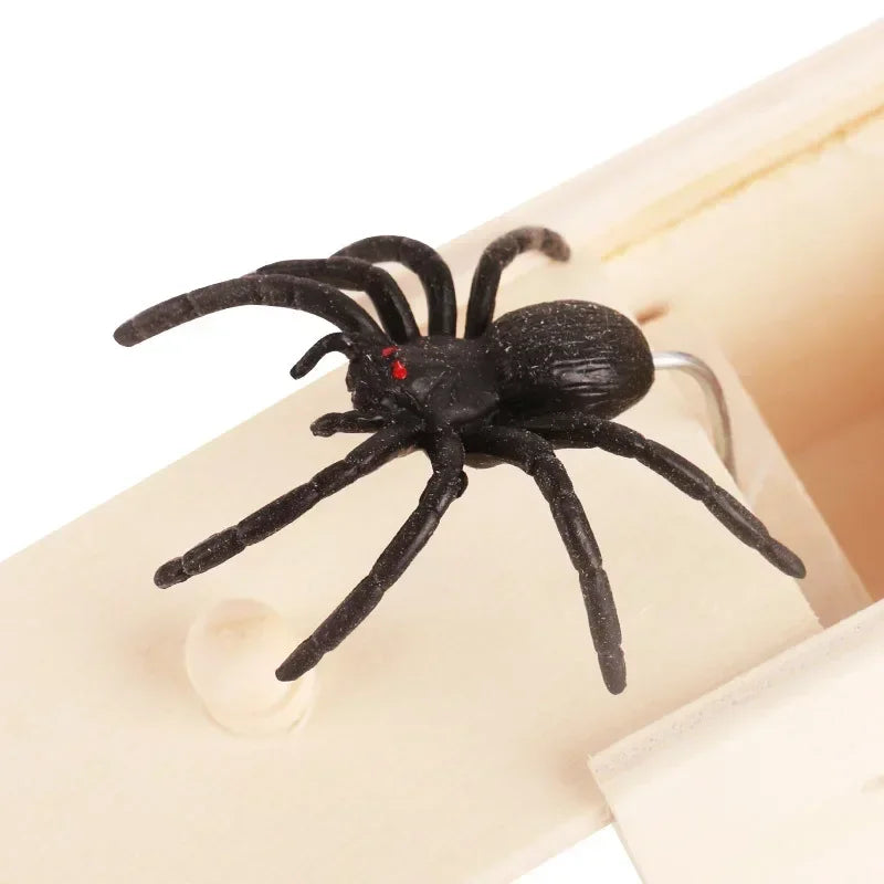 Trick Spider, Lustige Schreckensbox, Versteckte Holzbox, Hochwertiger Streich Holz Schreckensbox, Lustiges Spiel, Streich Trick Freund Bürospielzeug