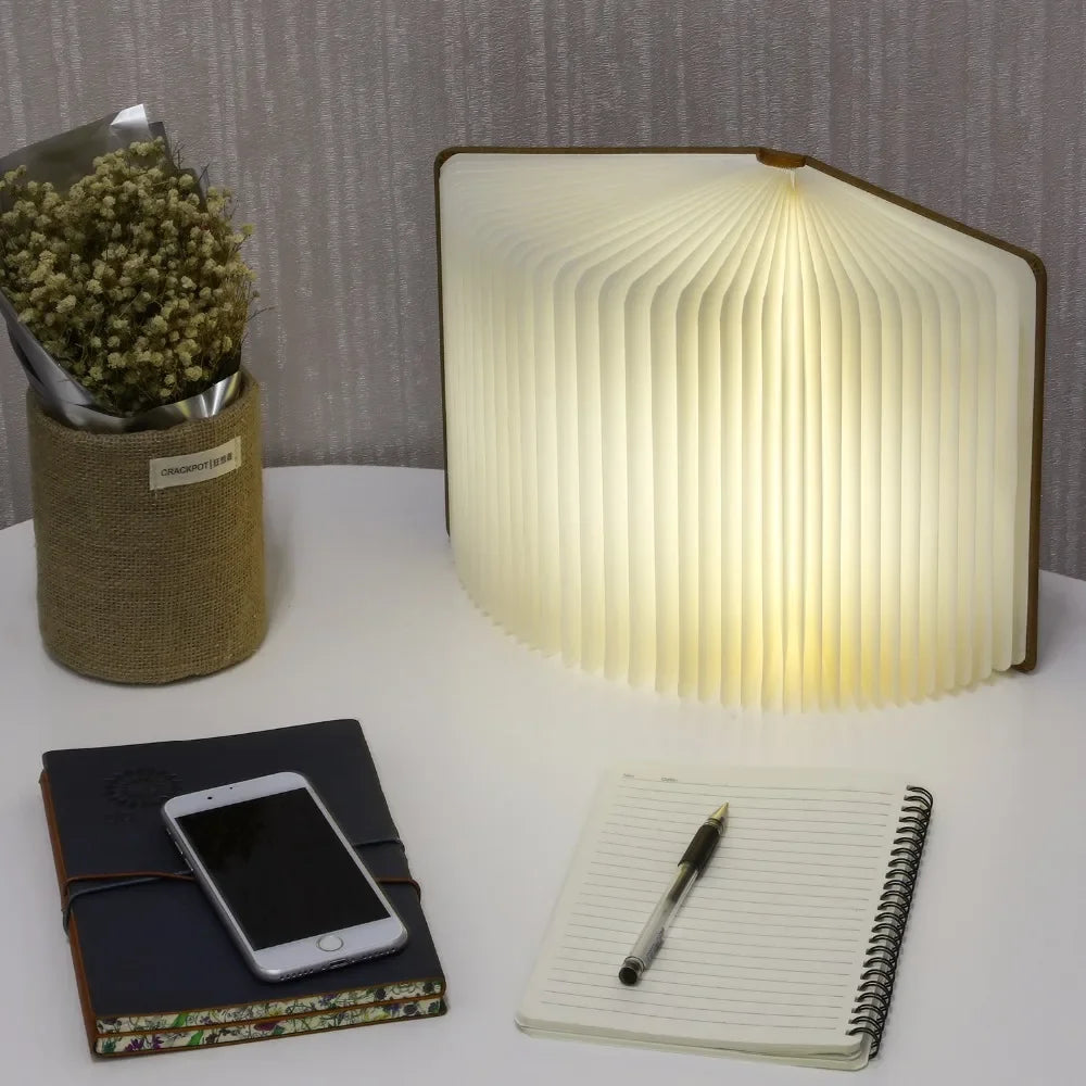 3D Holz Faltbare LED Buch Nachtlicht 3 / 5 Beleuchtung Farben 5V